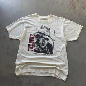Vintage 80's John Wayne The Duke Portrait Graphic Rare Retro T-shirt Size Large